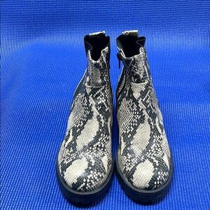 Snake Print Ankle Boots